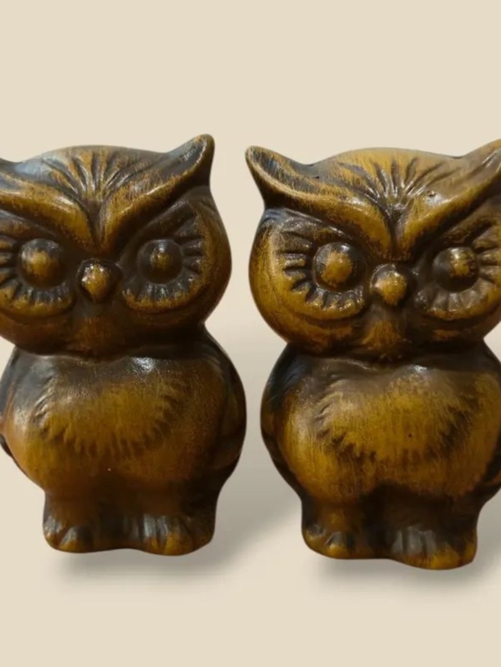 California Pottery MCM Owl Salt & Pepper Shakers